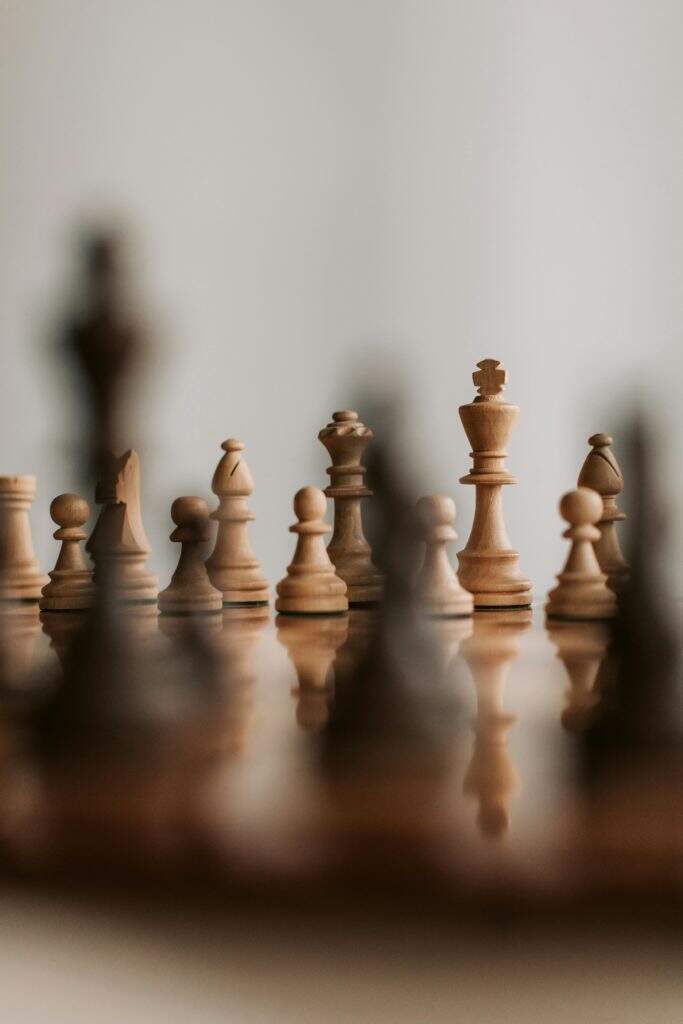 Tabuleiro de xadrez, representando o processo de montar a equipe de vendas e o processo de vendas