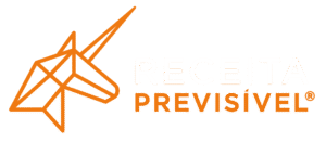 logo receita previsível laranja branco