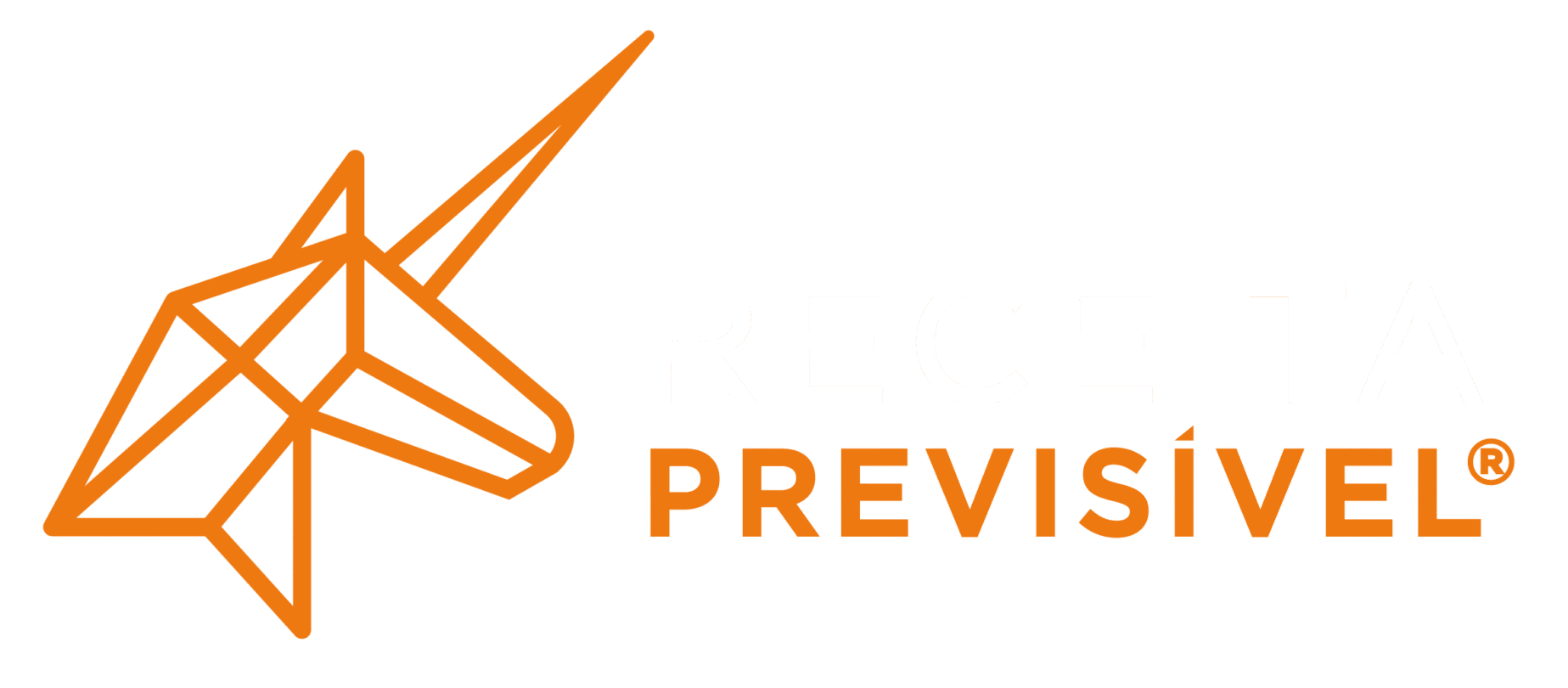 logo receita previsível laranja branco